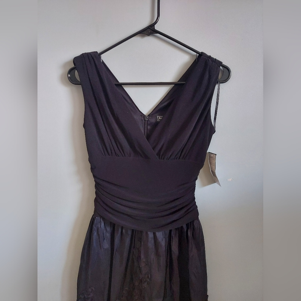 NWT Vintage Y2K Whimsigoth Dress Black Size 4 Floral Milkmaid Babydoll Prom Gala